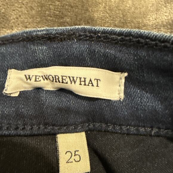 WEWOREWHAT Jeans Women 25 Blue Dark Wash Denim High Rise Straight Leg RN#124917 - Picture 6 of 10